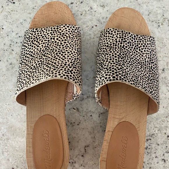 Madewell Size 9 Calf Hair Wooden Slides - Picture 2 of 3